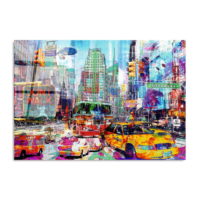 Wallity Pintura Decorativa de Vidrio Templado Multicolor 70 x 100 cm